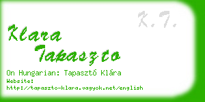 klara tapaszto business card